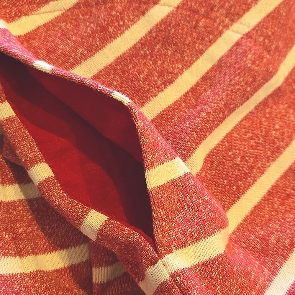 Red and White Striped Sleeveless Terry Cloth Dress - Picture 8 of 9